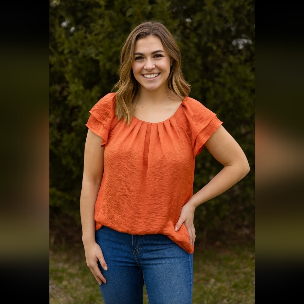 Gorgeous Coral Blouse - Joanna Size Large